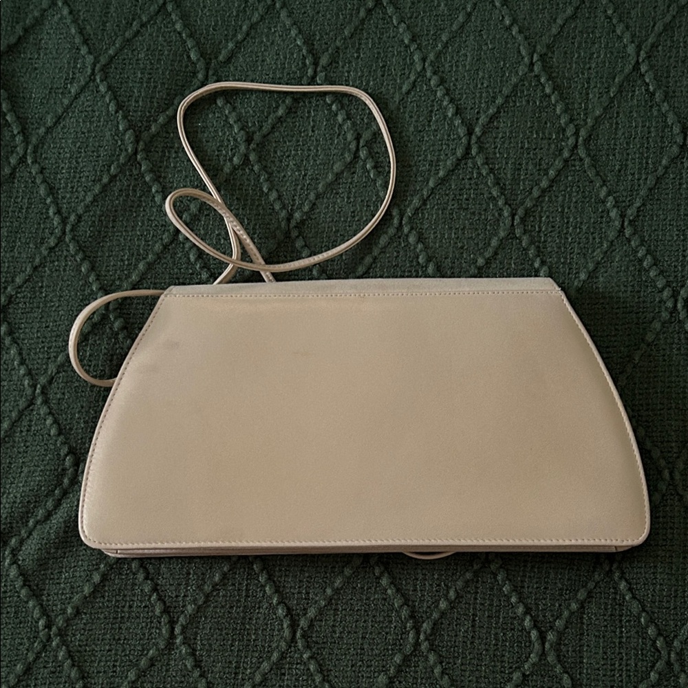 Vintage Charles Jourdan Suede & Leather Cream Shoulder Bag - Picture 6 of 10
